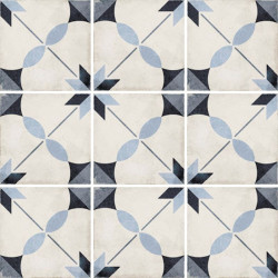 carrelage-sol-gres-cerame-imitation-carreau-ciment-motif-etoile-bleu-blanc-noir-Art-nouveau-Arcade-blue-20x20-cm